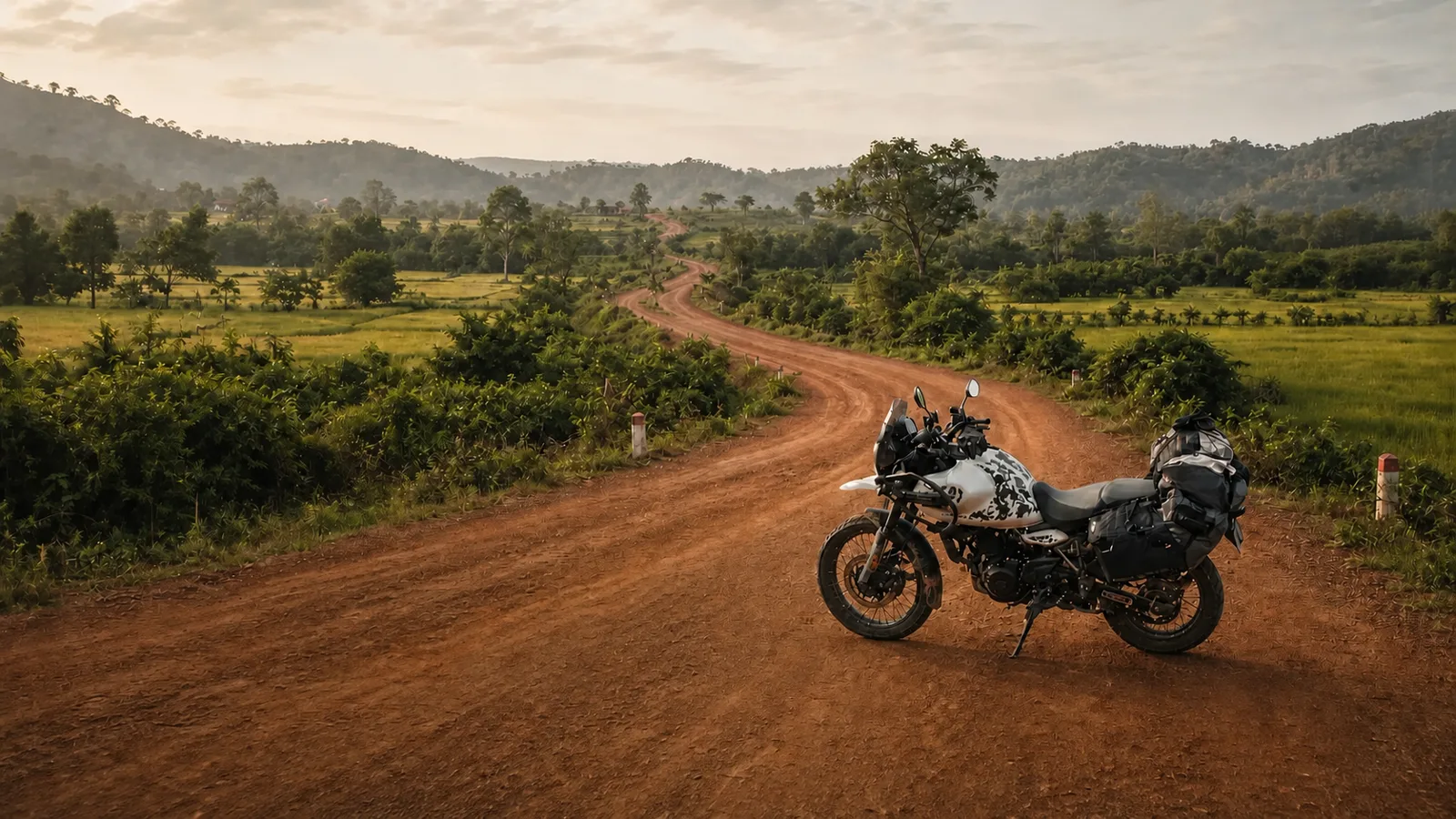 Riding a motorbike in Cambodia