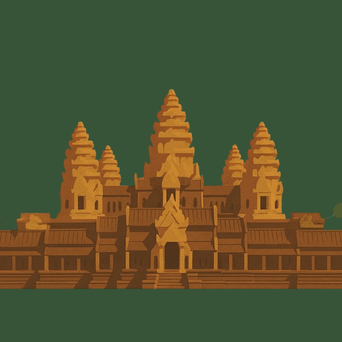 Siem Reap, Cambodia, city skyline and temples