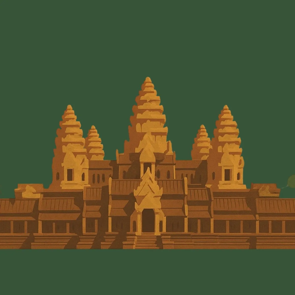 Siem Reap, Cambodia, city skyline and temples