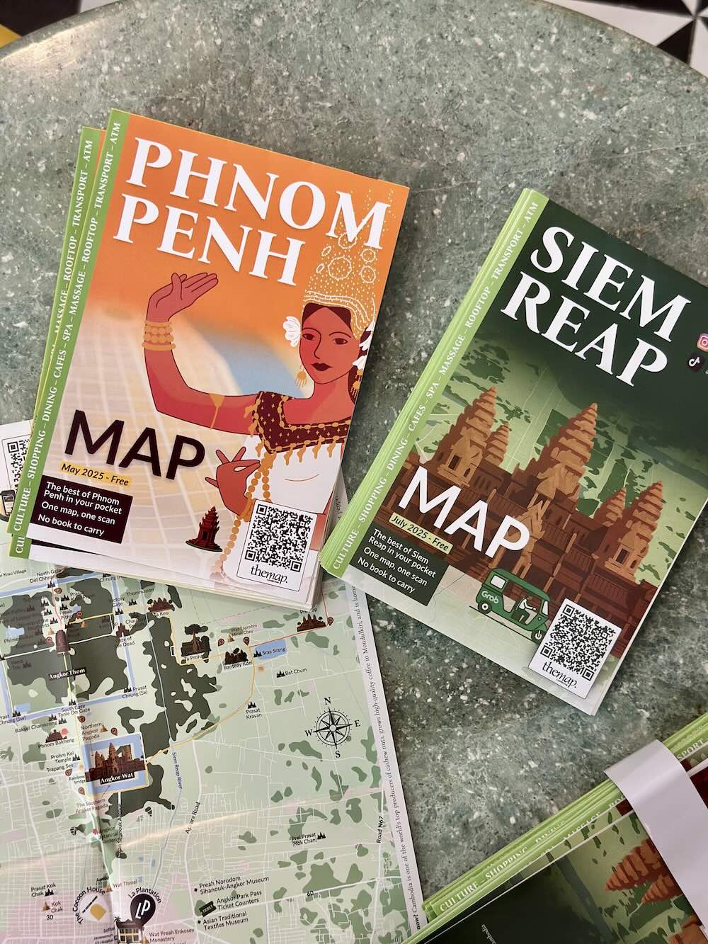 The Map Cambodia printed city maps